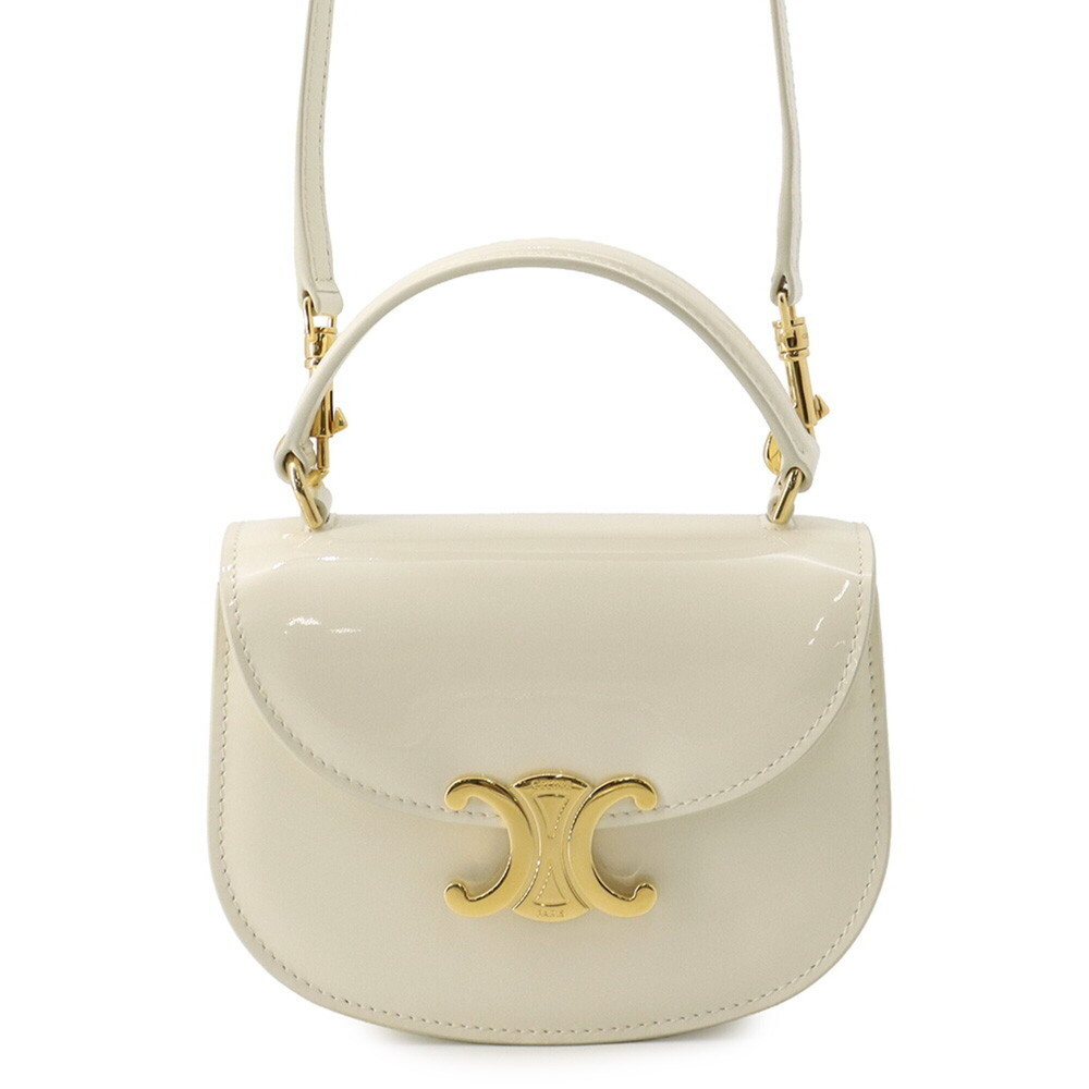 Celine Mini Buzas Patent Leather Handbag 10L063ETZ CELINE 2-way Shoulder Bag ...